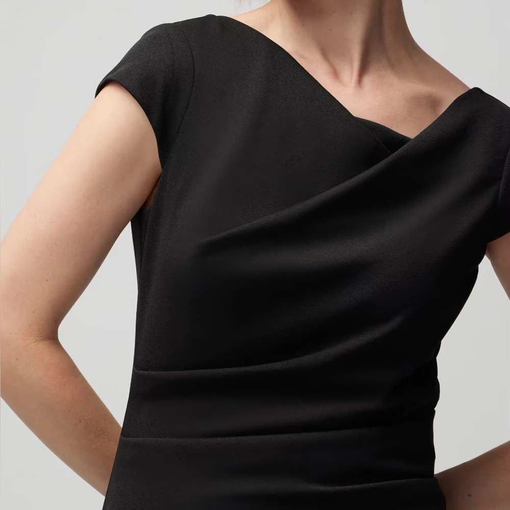White House Black Market One Shoulder Black Dress